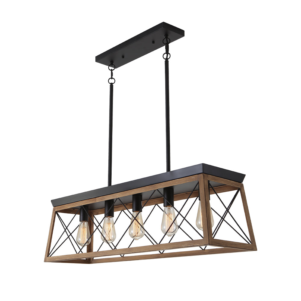 Lysander linear chandelier – in brown on white