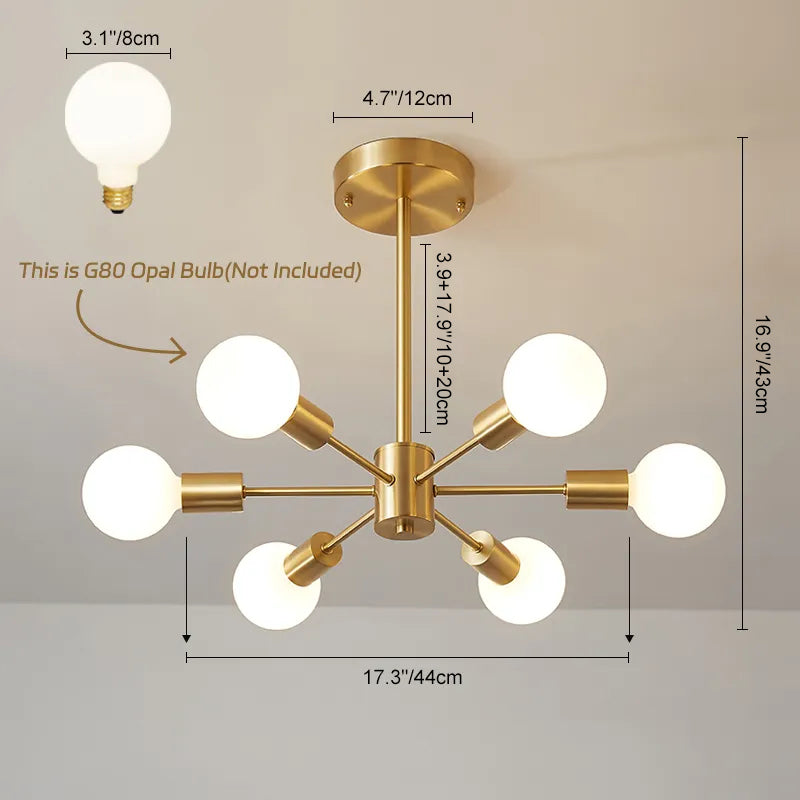 Xavier sputnik ceiling light – size diagram