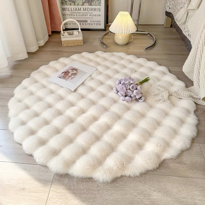 Nerys Bubble Round Rug – Beige