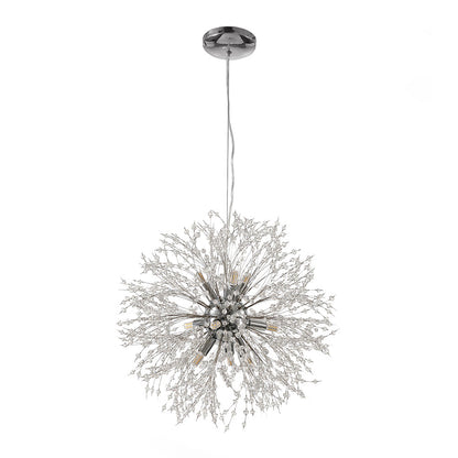 Delphine firework crystal chandelier – in chrome on white
