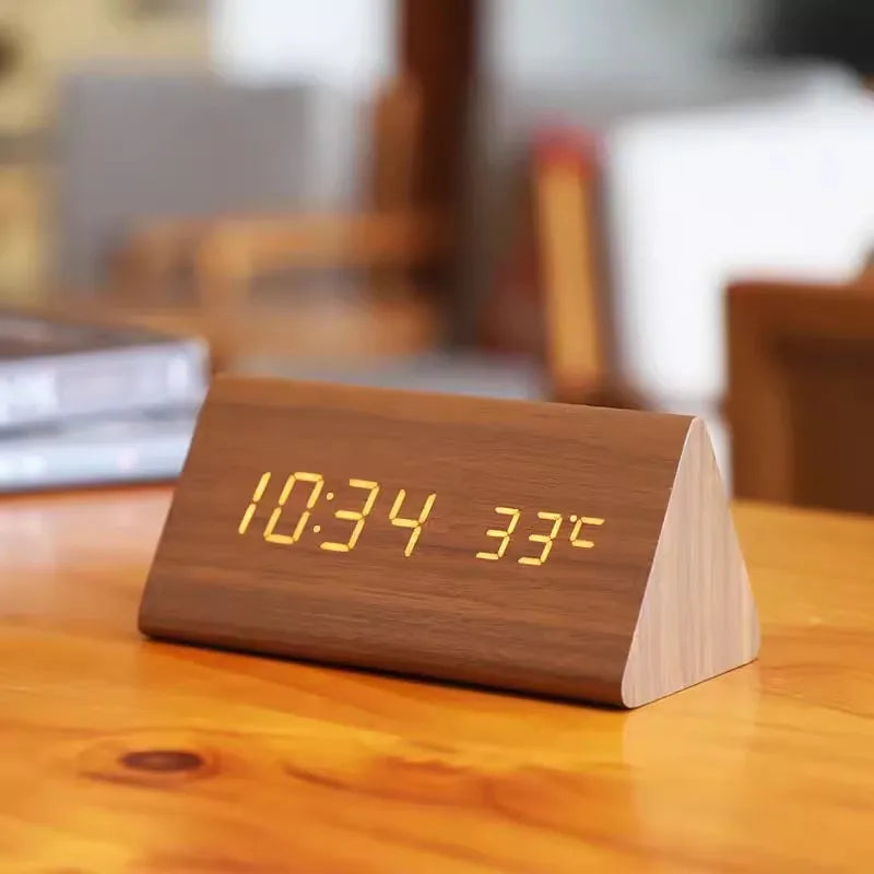 Jocasta LED Alarm Clock – Brown