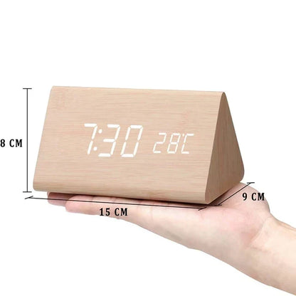 Jocasta LED Alarm Clock – Wood