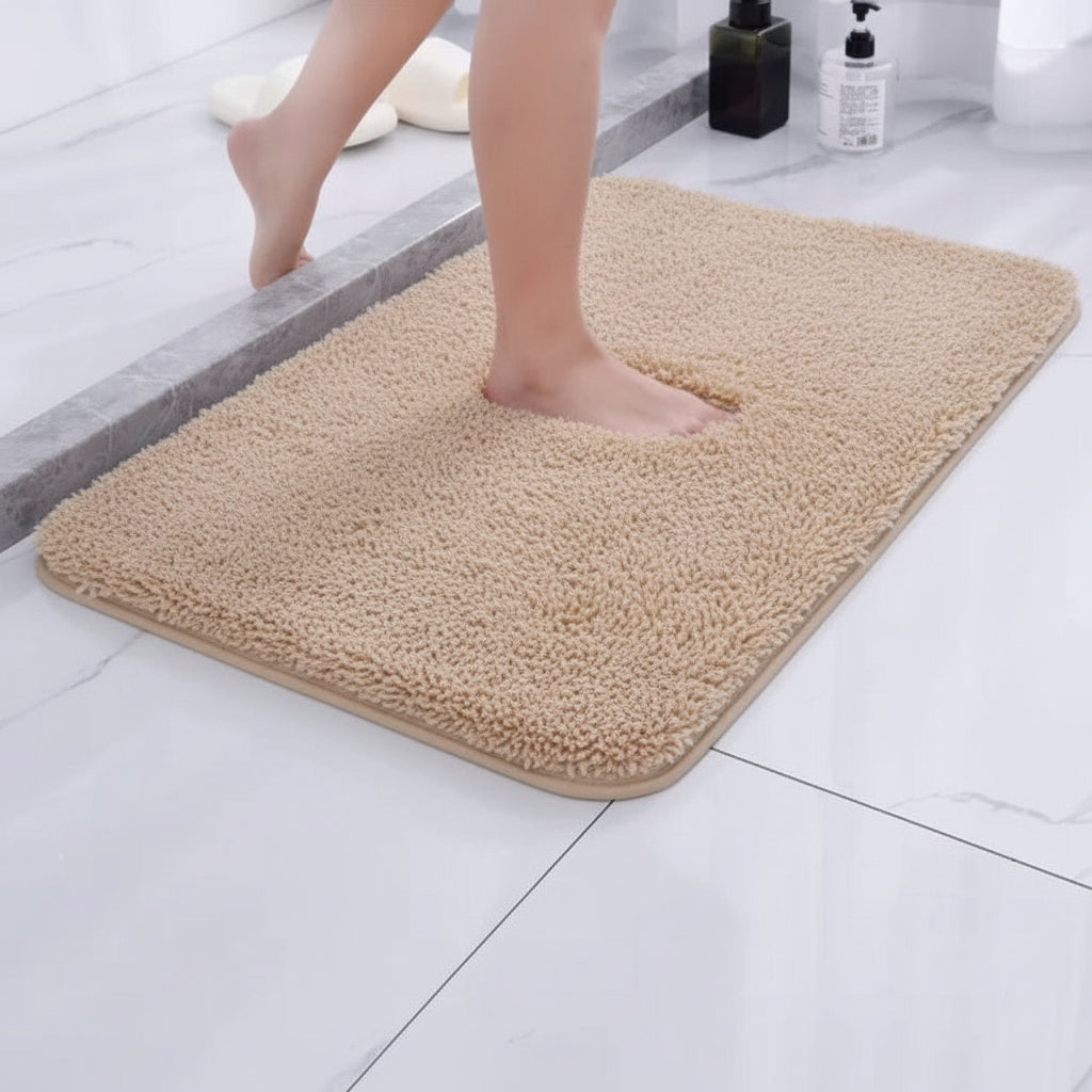 Mabelle Plush Bath Mat – Beige