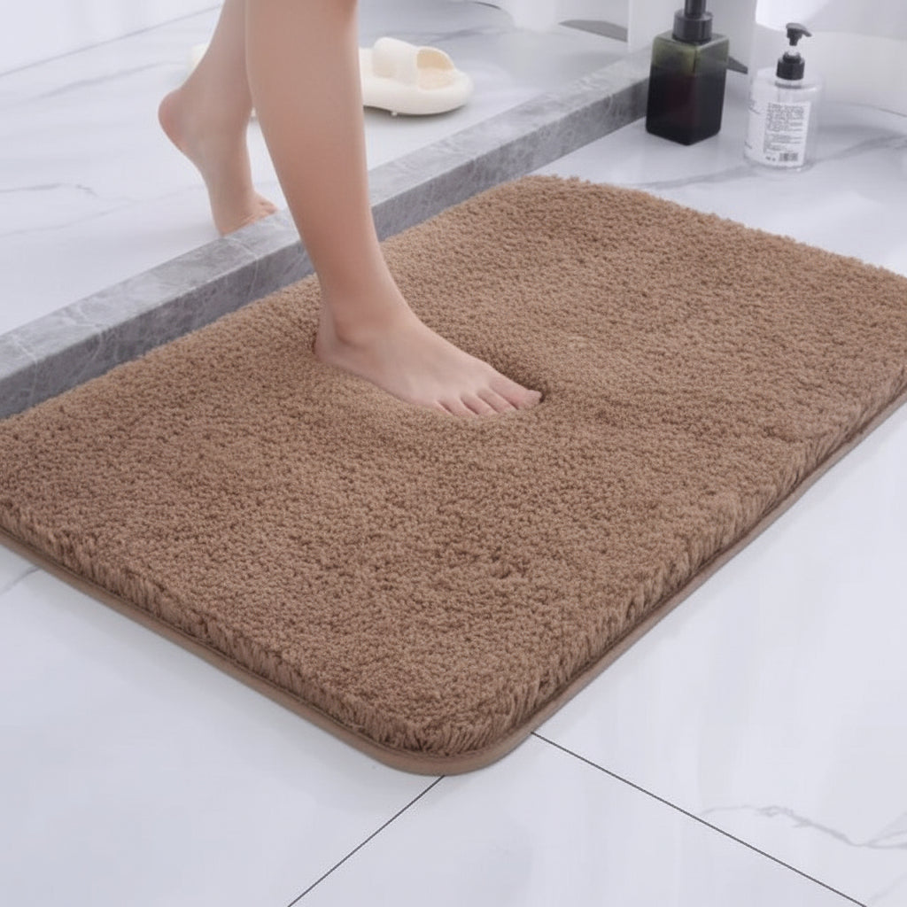 Mabelle Plush Bath Mat – Camel