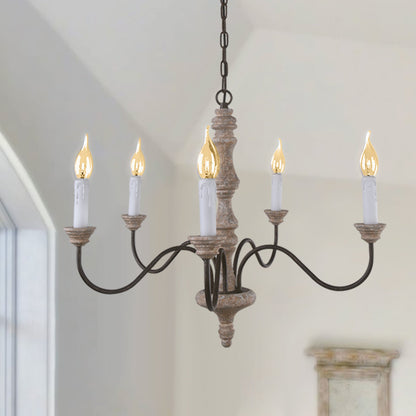 Amalia candle chandelier arms and candle bulbs, lit
