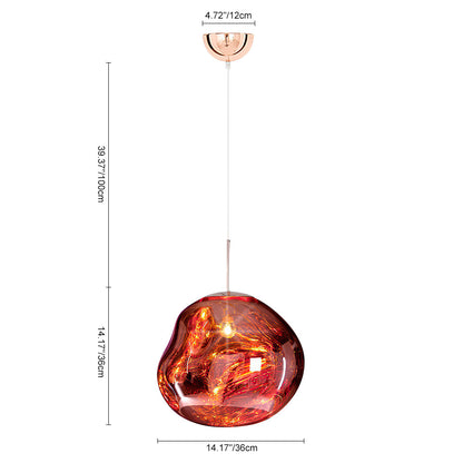 Maribel melt pendant – size diagram, amber