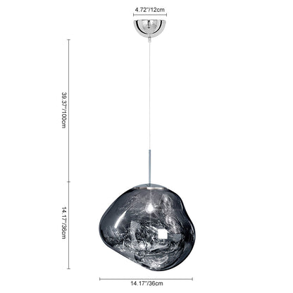Maribel melt pendant – size diagram, grey