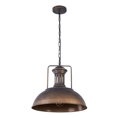 Tobias bronze dome pendant – on white