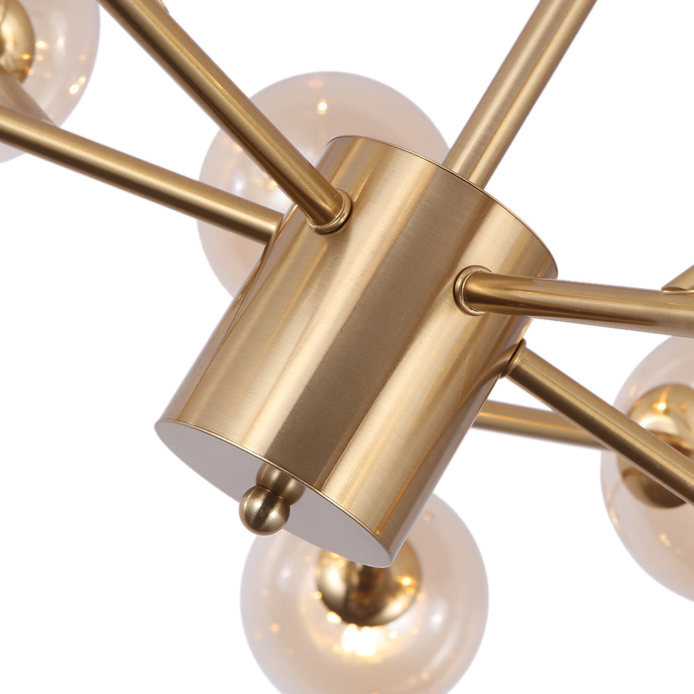 Paloma bubble chandelier – brass hub close-up