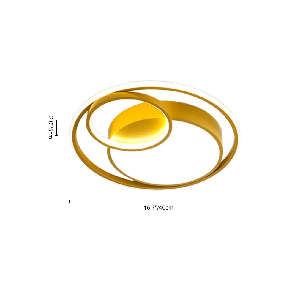 Elowen double ring LED ceiling light – size diagram, 40 cm