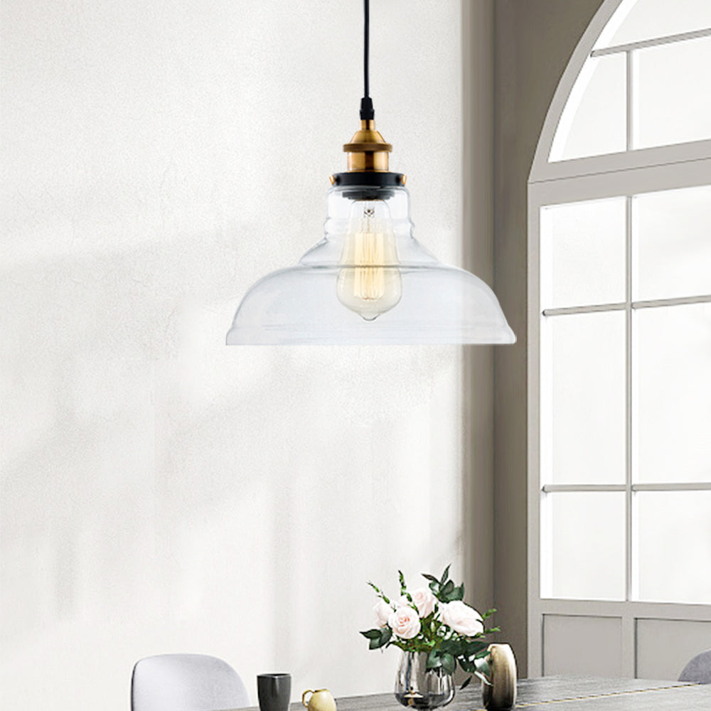 Jasper handblown glass dome pendant – by a window