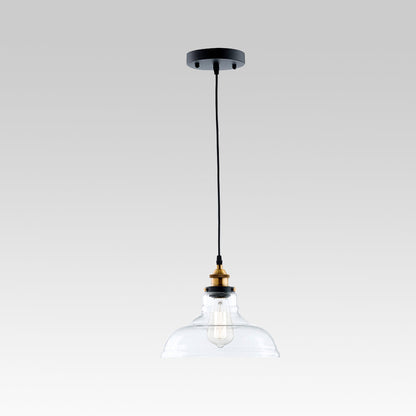 Jasper handblown glass dome pendant – on grey with cord