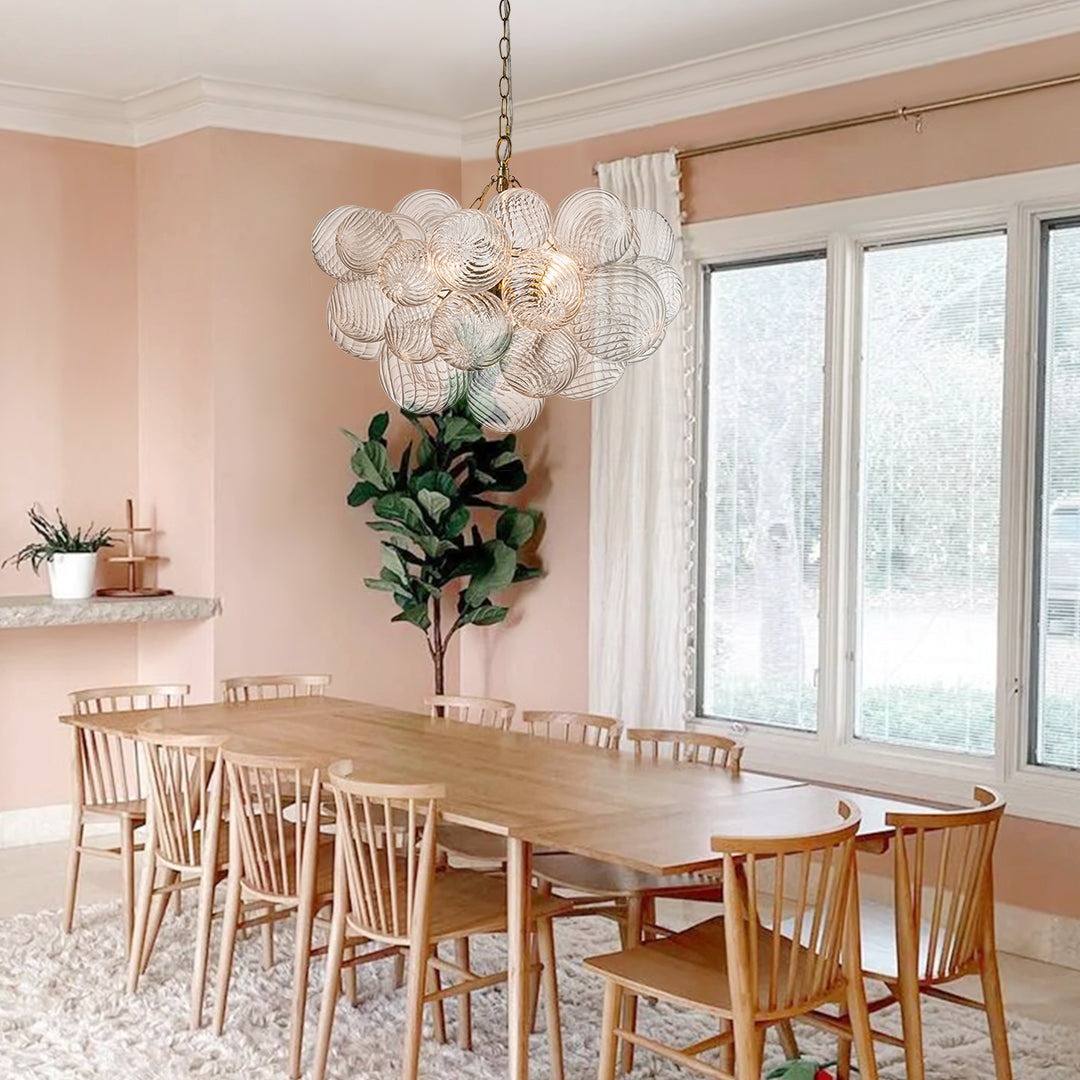 Annika bubble chandelier – over a long dining table