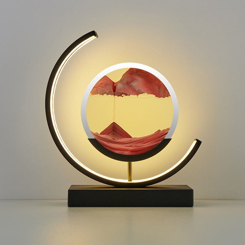 Mirren Sand Art LED Table Lamp – Red, Black