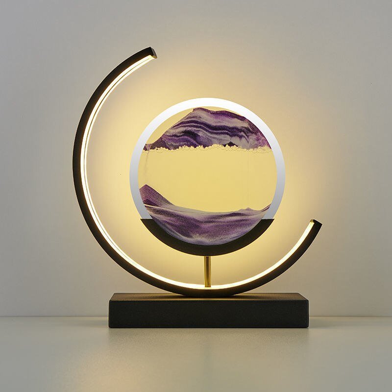 Mirren Sand Art LED Table Lamp – Purple, Black