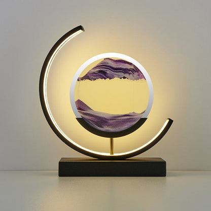 Mirren Sand Art LED Table Lamp – Purple, Black