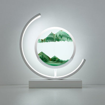 Mirren Sand Art LED Table Lamp – Green, White