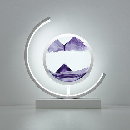Mirren Sand Art LED Table Lamp – Purple, White