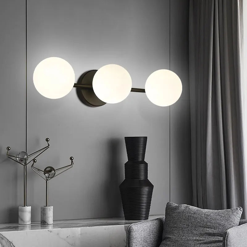 Sybil 3-Globe Wall Light – Black