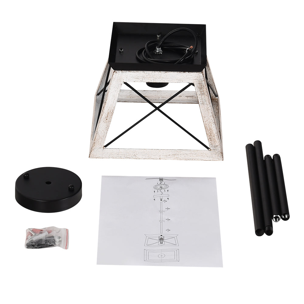 Horatio square cage pendant light – included parts