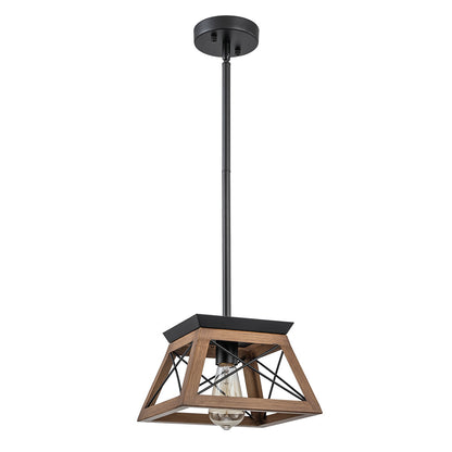 Horatio square cage pendant light – brown on white