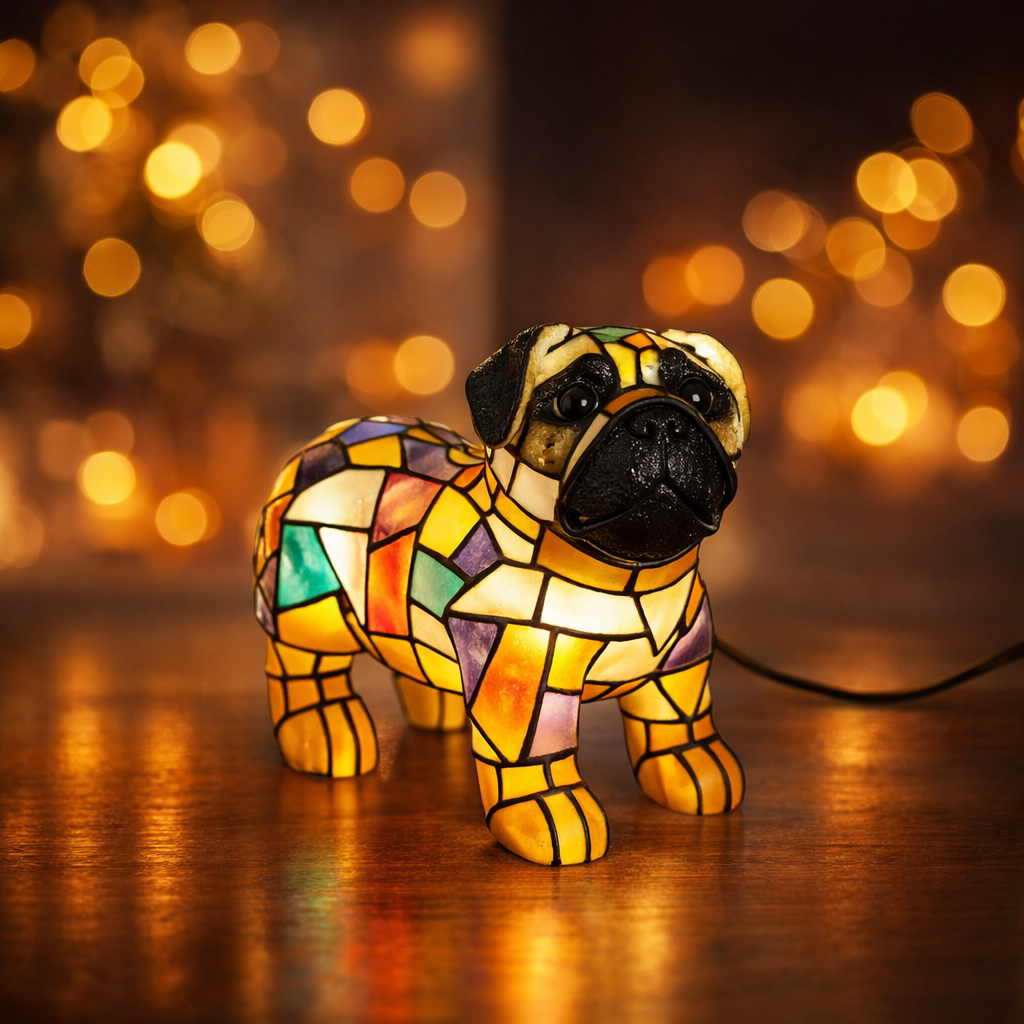 Wilfred Dog Figurine Table Lamp – Pug