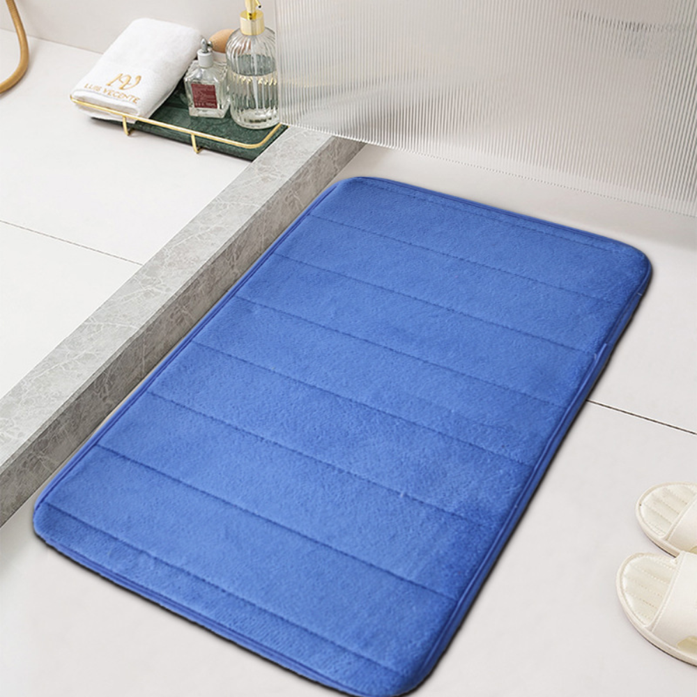 Iona Microfibre Bath Mat – Blue