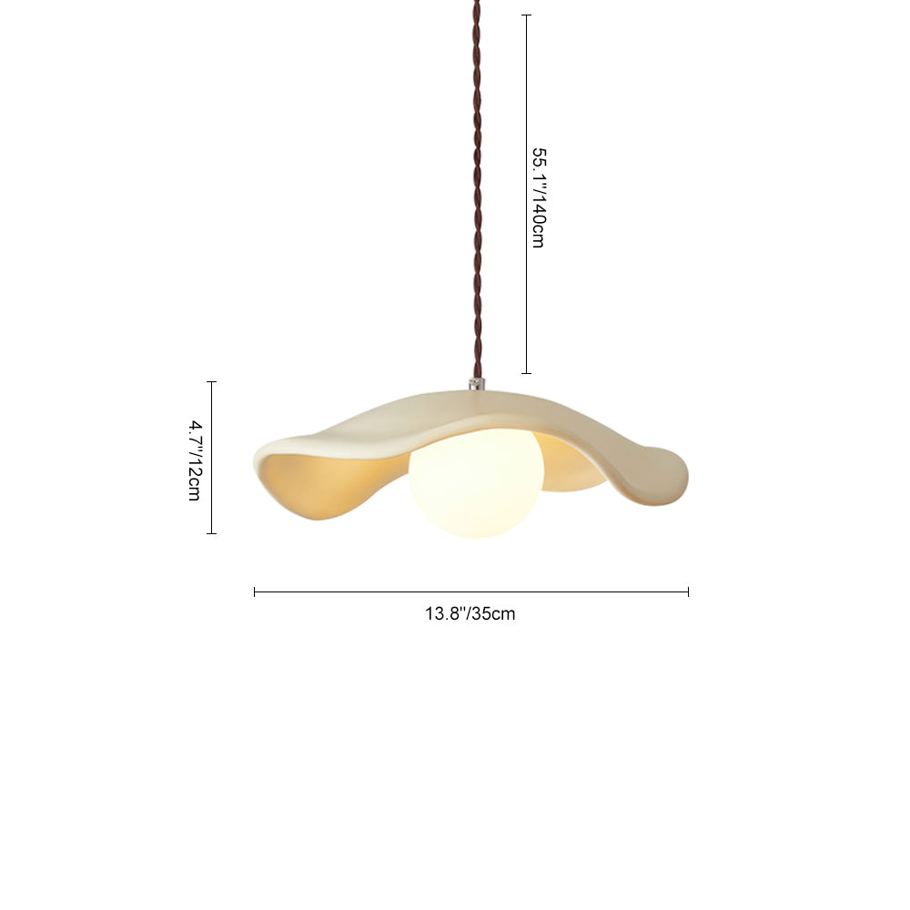 Giselle wavy resin pendant – size diagram