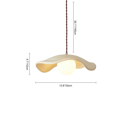 Giselle wavy resin pendant – size diagram