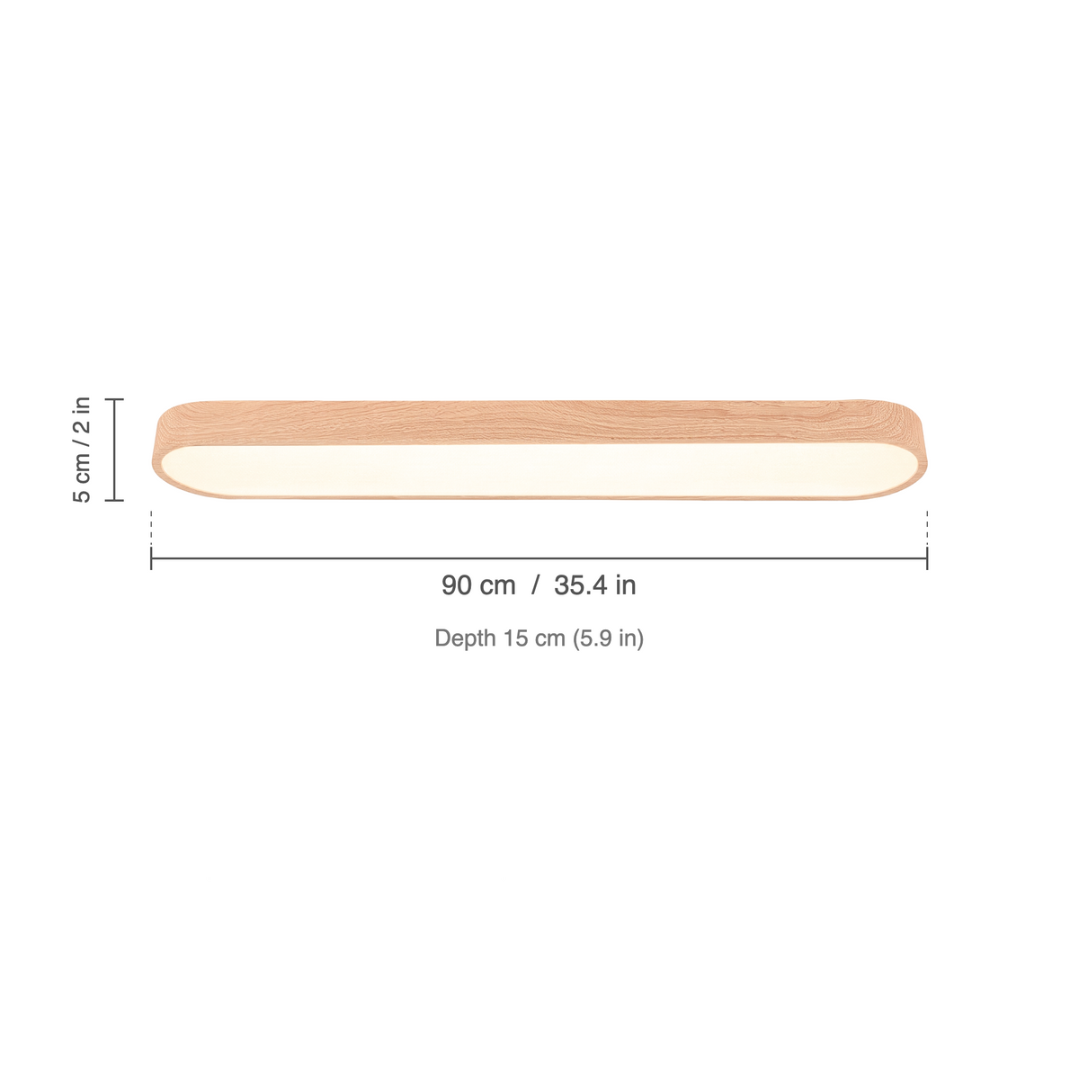 Elodie 90 cm size: 90 cm long, 15 cm deep, 5 cm high