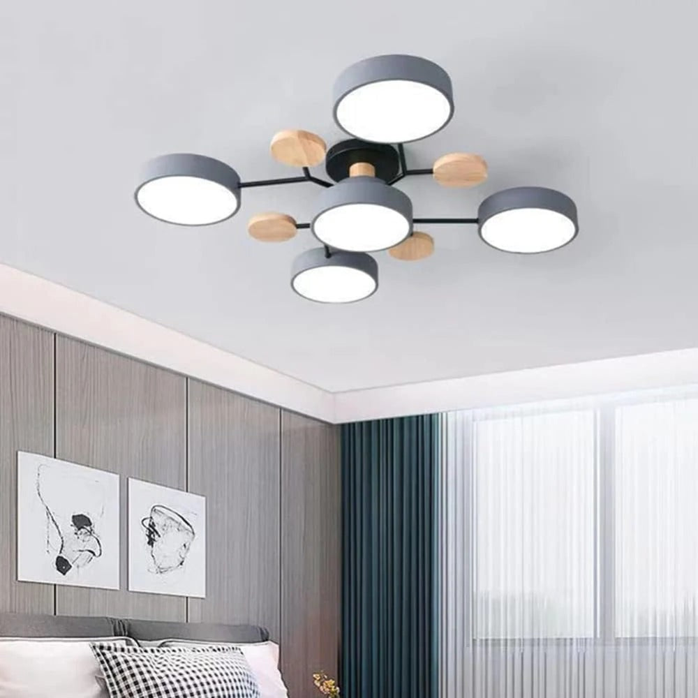 Fenwick Semi-Flush Ceiling Light – Grey, 4 Lights