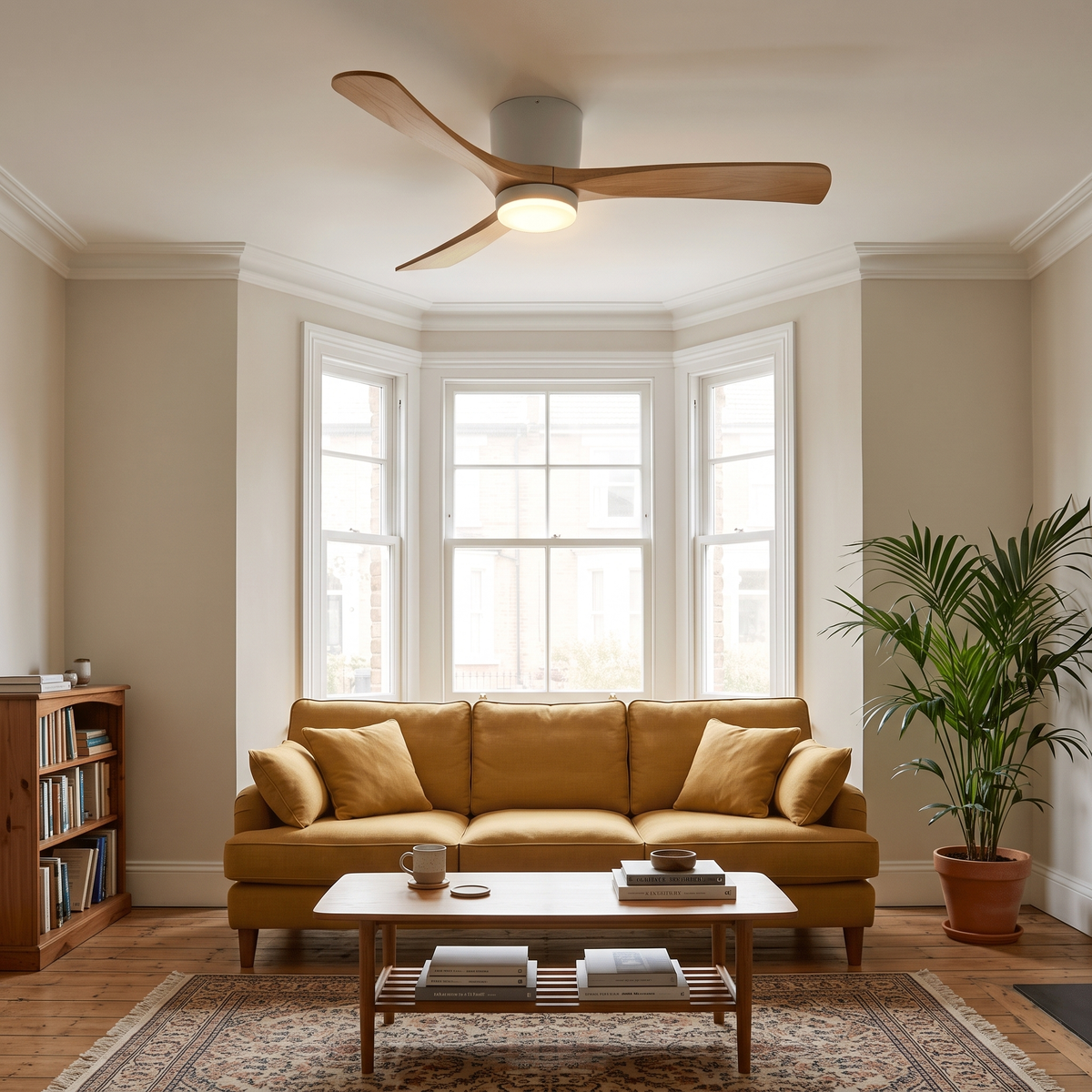 Soren Wooden Ceiling Fan Light - living room
