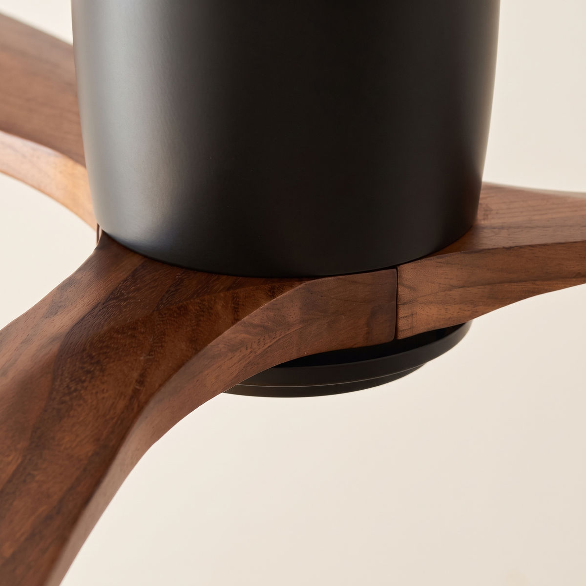 Soren Wooden Ceiling Fan Light - walnut blade close-up