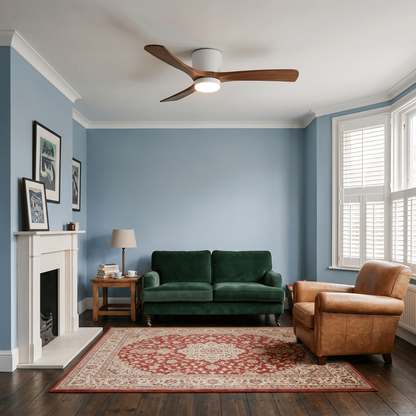 Soren Wooden Ceiling Fan Light - lounge