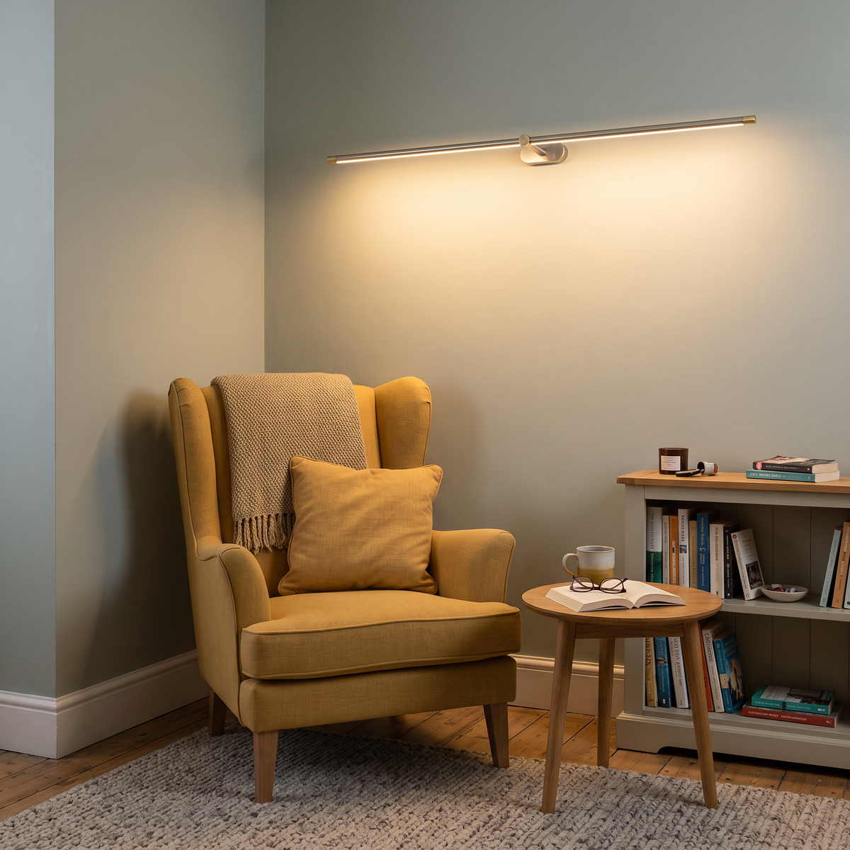 Valentina LED Wall Light - tilted angle, reading corner