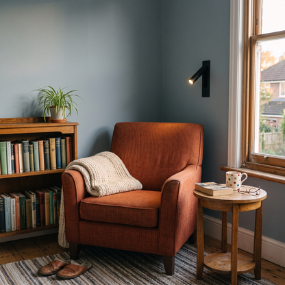 Lorenzo Bedside Sconce - reading chair