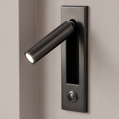 Lorenzo Bedside Sconce - Matt Black, cylinder, button switch