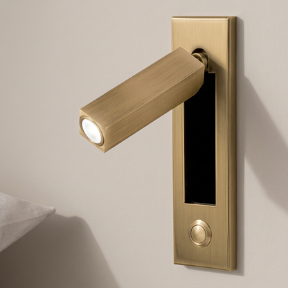 Lorenzo Bedside Sconce - Copper, square, button switch