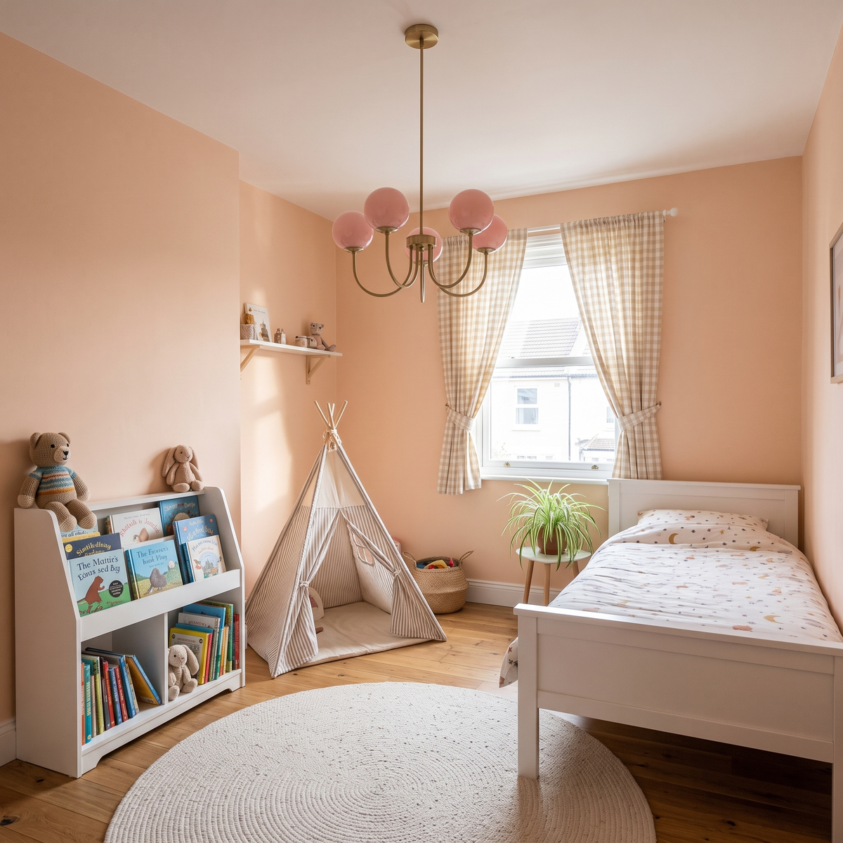 Margaux pink chandelier in a child's bedroom