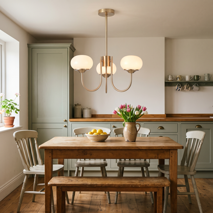 Margaux cream chandelier above a kitchen table