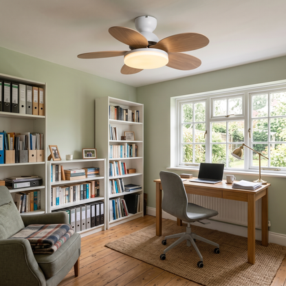 Flora ceiling fan light in a home office
