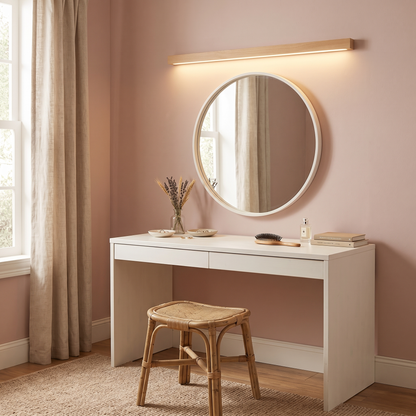 Alessio wall light above a dressing table mirror