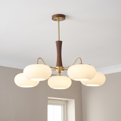 Cassius 5 lamps, tall, walnut