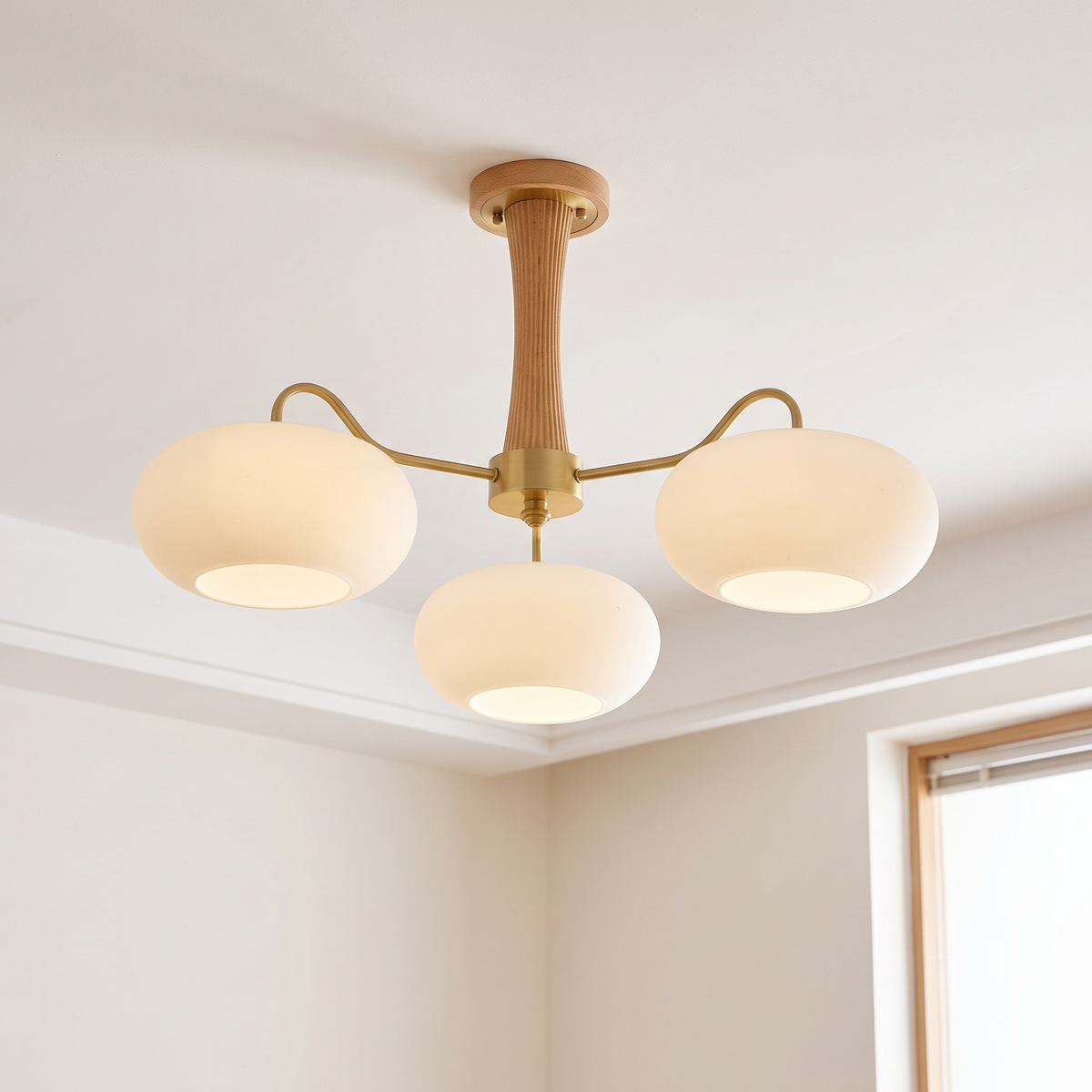 Cassius 3 lamps, short, natural wood