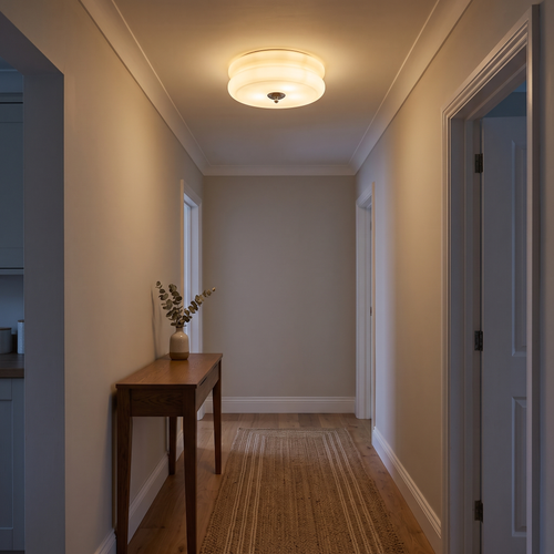 Josephine deco ceiling light – glowing in a hallway