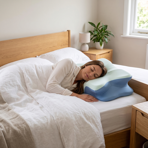 Wren cooling memory foam pillow – supporting a sleeper in bed