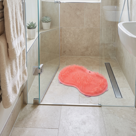 Sable silicone scrub mat – on a shower floor