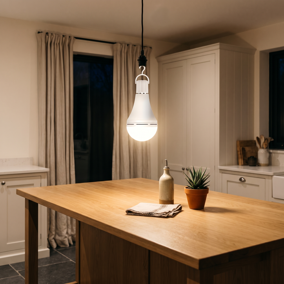 Ignatius emergency LED bulb – lighting a kitchen