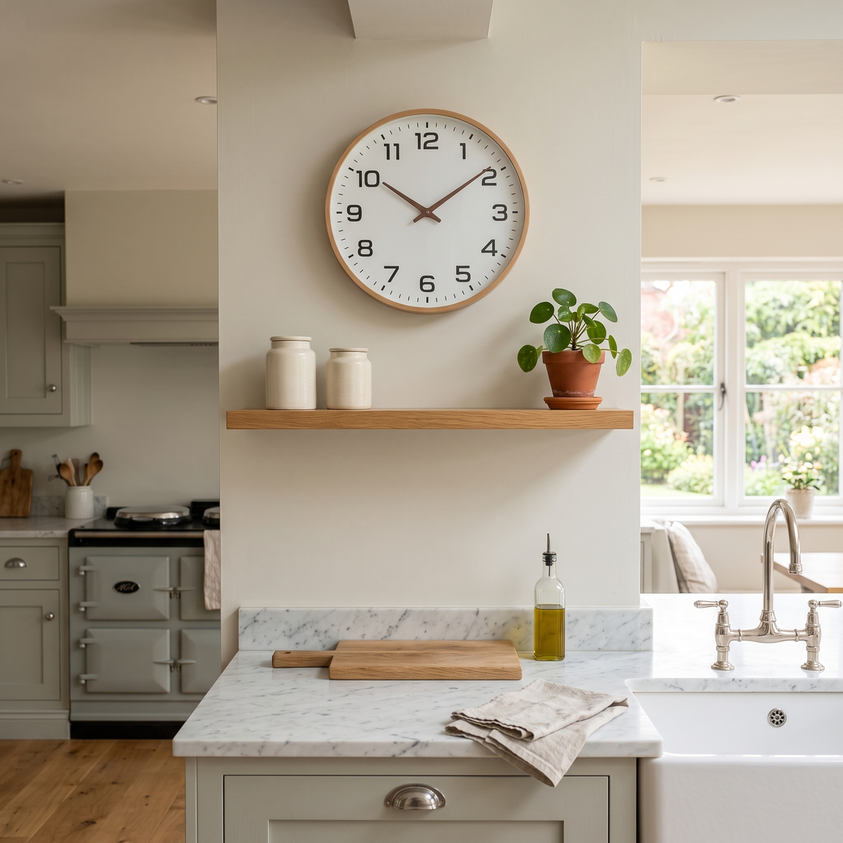 Leontine Nordic wall clock – in a kitchen
