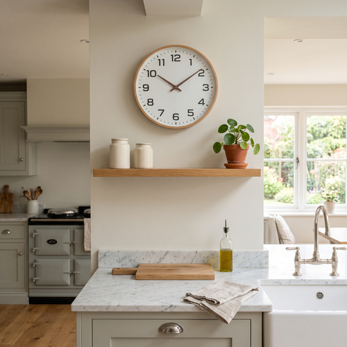 Leontine Nordic wall clock – in a kitchen